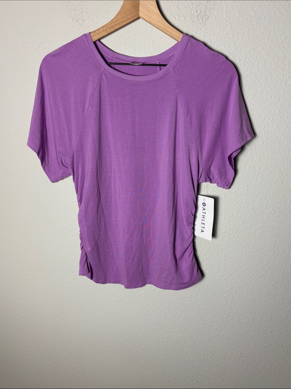 NWT Athleta With Ease Cinch Tee Lilac Purple S/852298